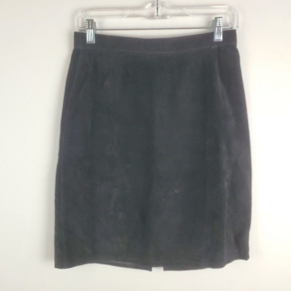 G-iii 27 Black leather Pencil Skirt Back zip lined